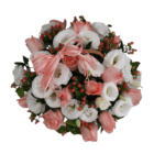 Cesta com Rosas e Lisianthus