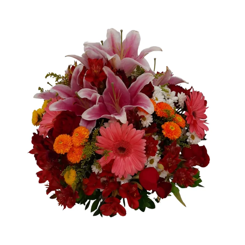 Cesta de Flores Coloridas