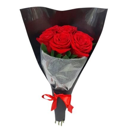 Buquê Ato de Amor com 6 rosas colombianas