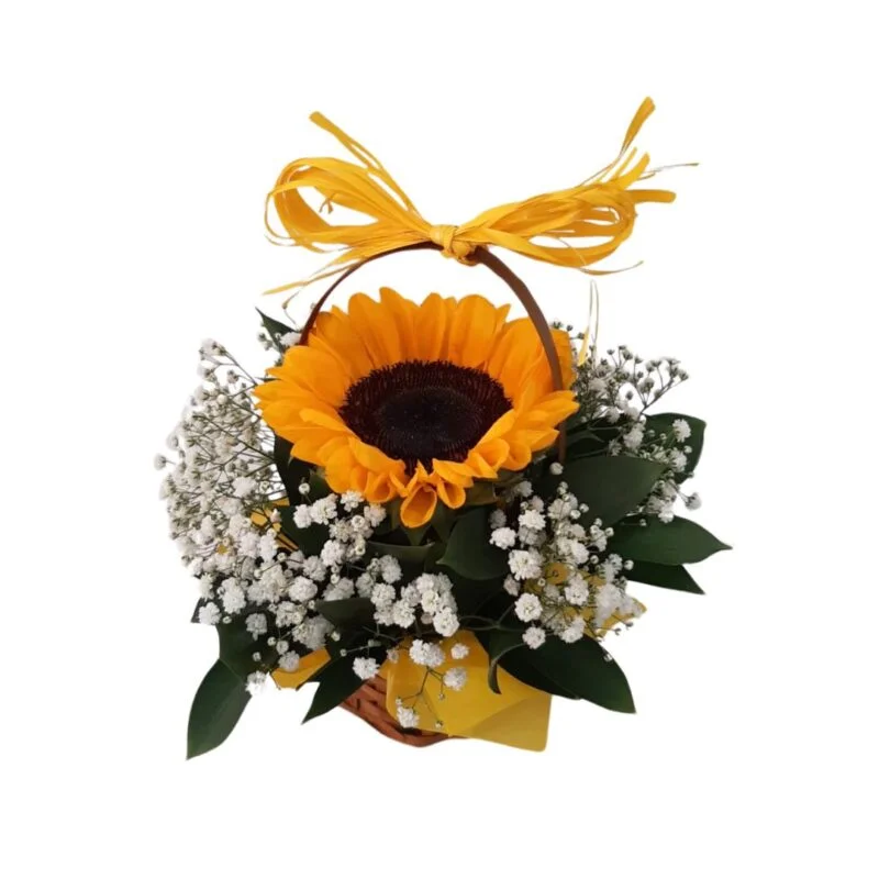 Cestinha com Girassol - 1 unidade