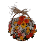 Cesta de Flores de Campo com Chuva de Prata