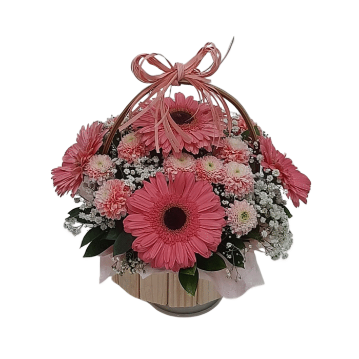 Cestinha de Flores de Campo com Gerberas